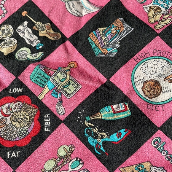 Vintage Nicole Miller Lingerie Novelty Print Dress 90s Y2K 100% Silk Size Large - Picture 8 of 8